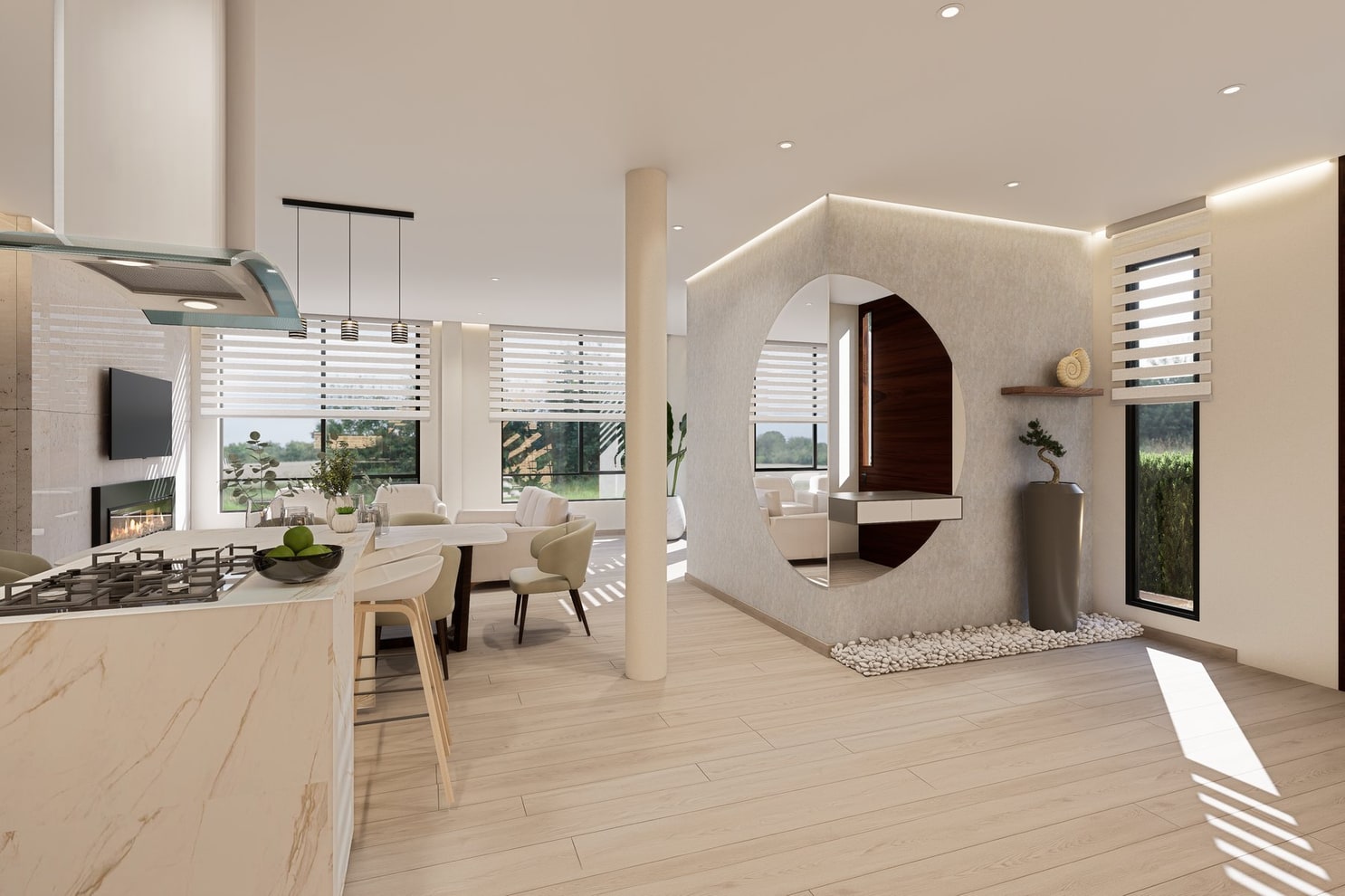 Casa Cajicá, render del primer piso 1