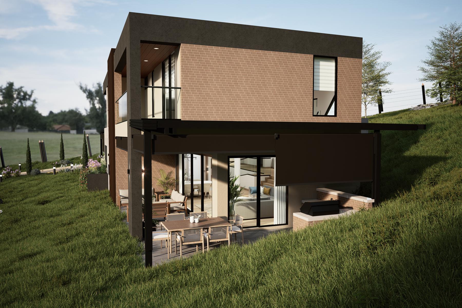 Render exterior de la casa campestre Raúl Prada en Sutatausa